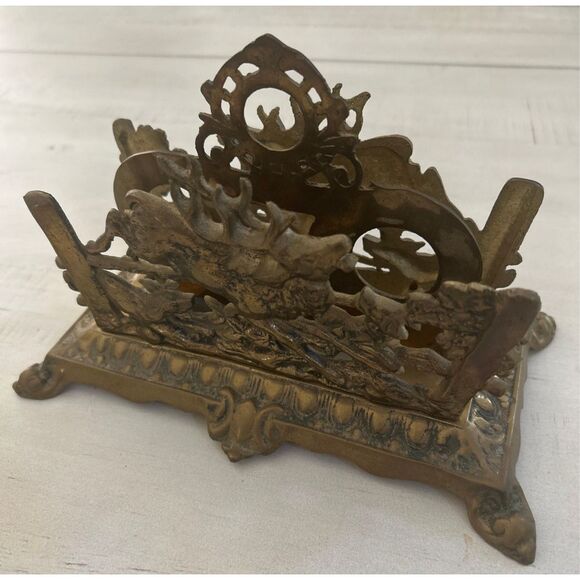 BRADLEY & HUBBARD 19th Century Brass Plated Letter Holder - Picture 3 of 4